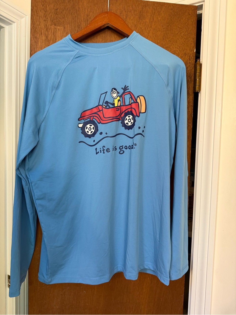 Life is Good Mens Blue Long-Sleeve Sun Protection Rash Guard - Small